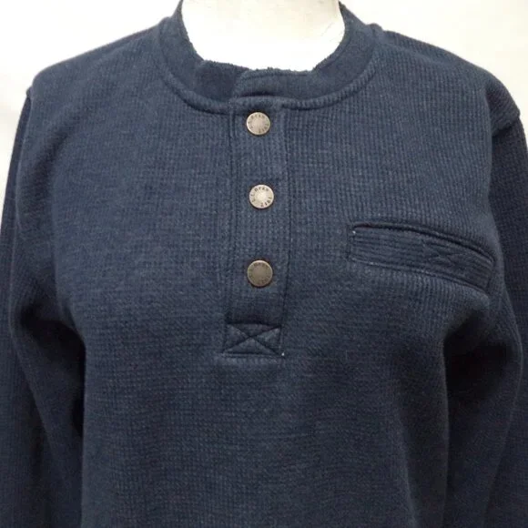 L.L. Bean Katahdin Waffle knit Fleece lined Henley Shirt Top Men Small Sm S - Picture 4 of 16